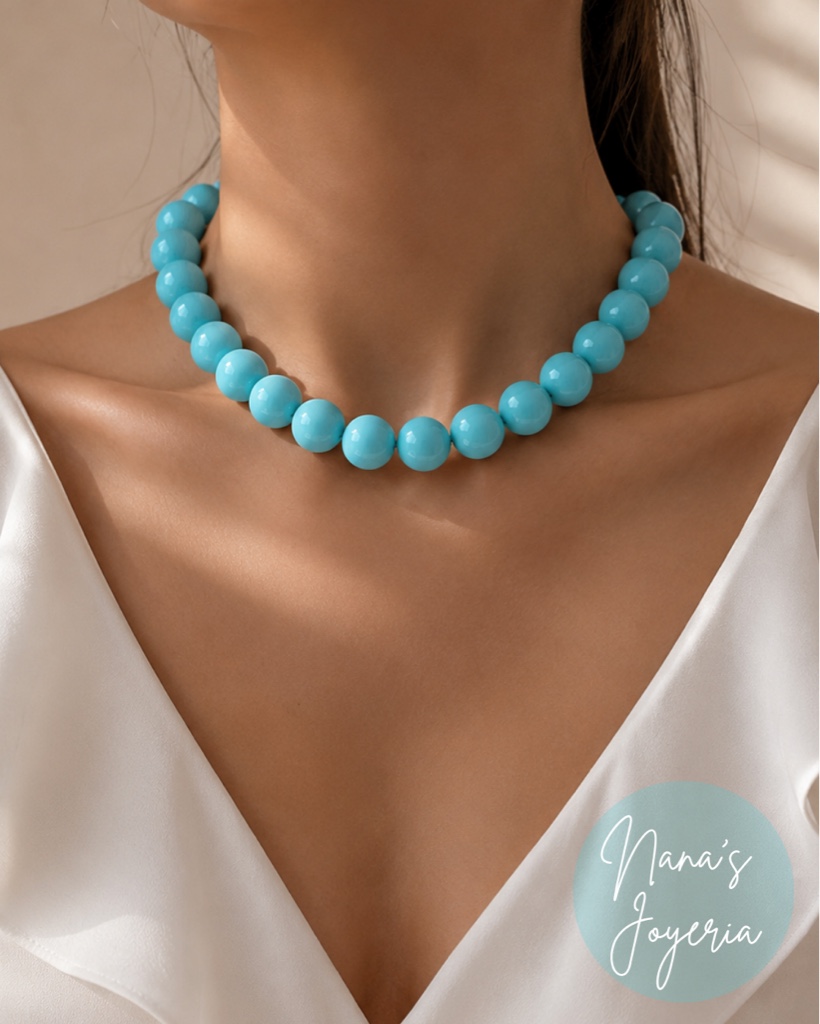 Collar bola de chicle Aqua