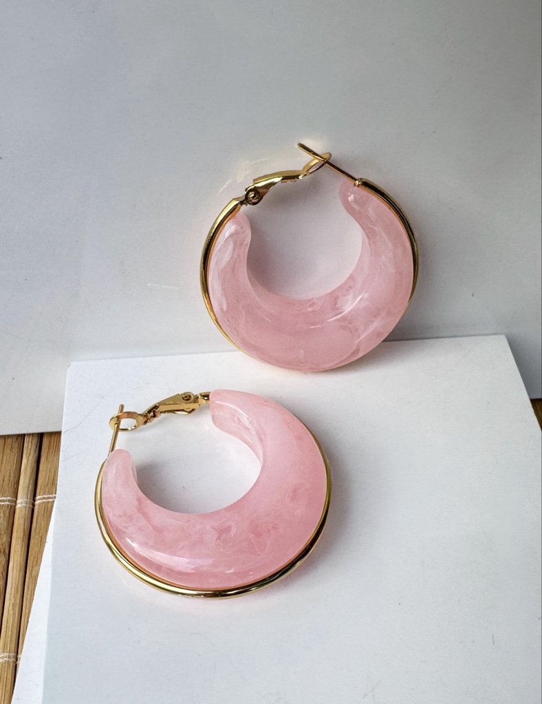 Argollas acrílicas color rosa
