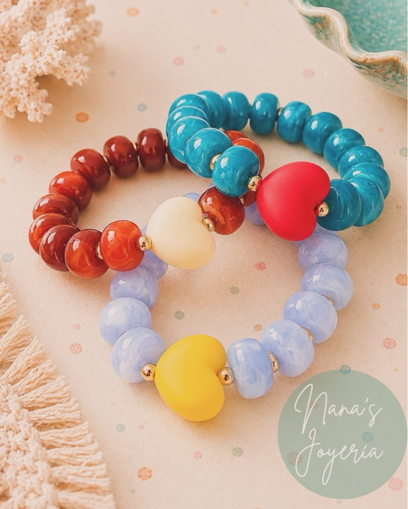 Pulseras Chunky corazón - variedad