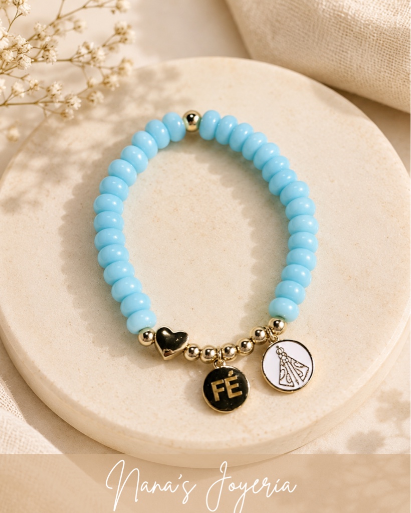 Pulsera Celeste Amor, Fe y Cuidado