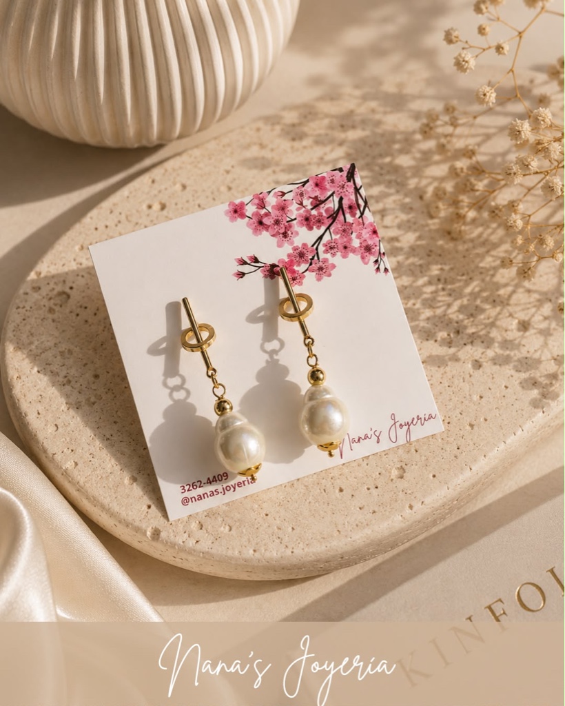 Aretes perlas de colgar