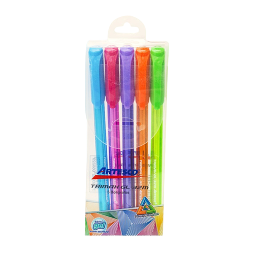 Bolígrafos Artesco Trimax GL 32M x 5 colores