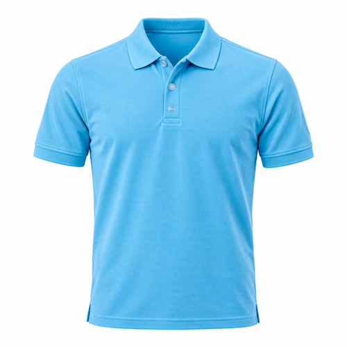 Playera tipo polo azul claro