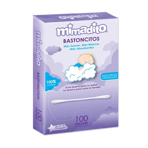 Mimadito Bastoncitos Hisopos 100 unidades