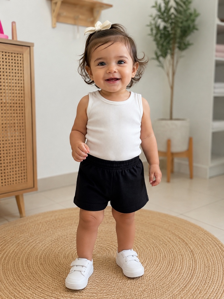 Short infantil preto- Ravitex