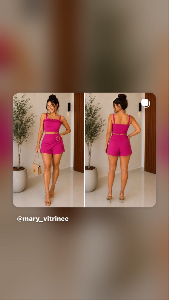 Conjunto doce sedução  cropped e short