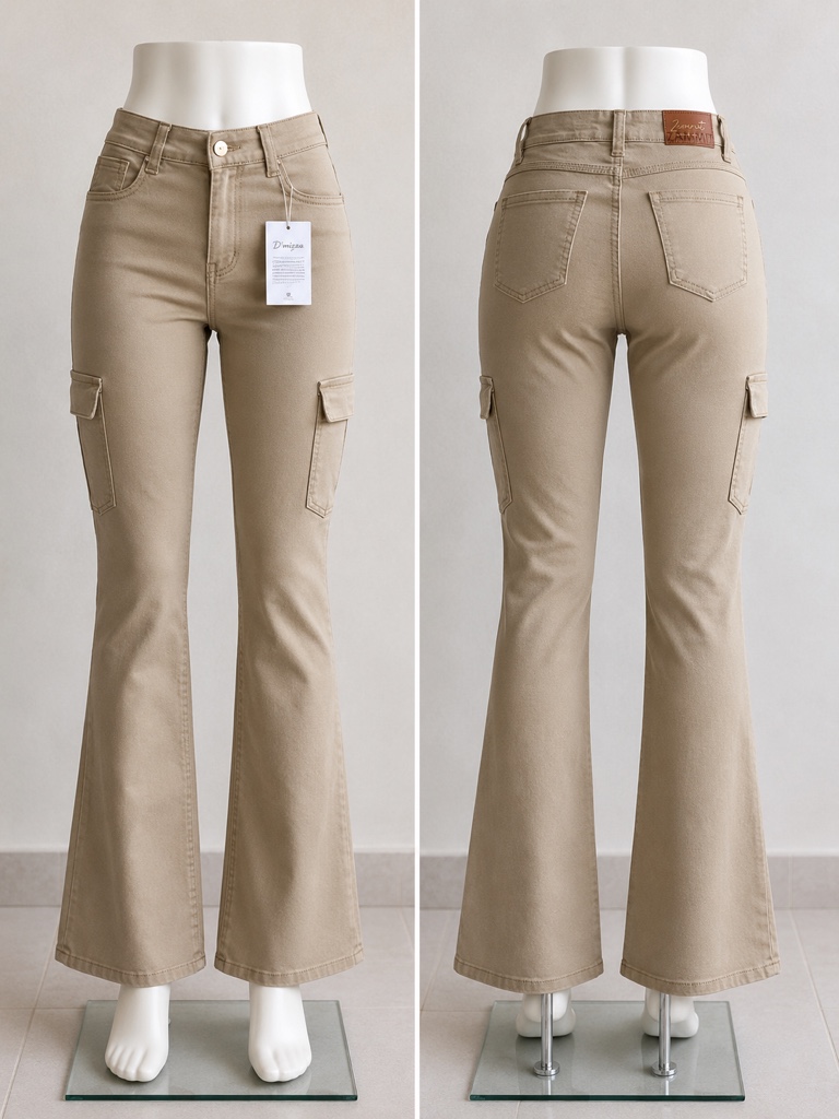 Calça cargo bege
