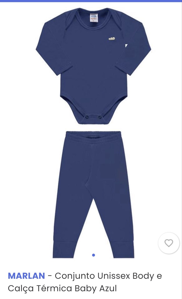 Marlan conjunto body e calça térmica azul baby