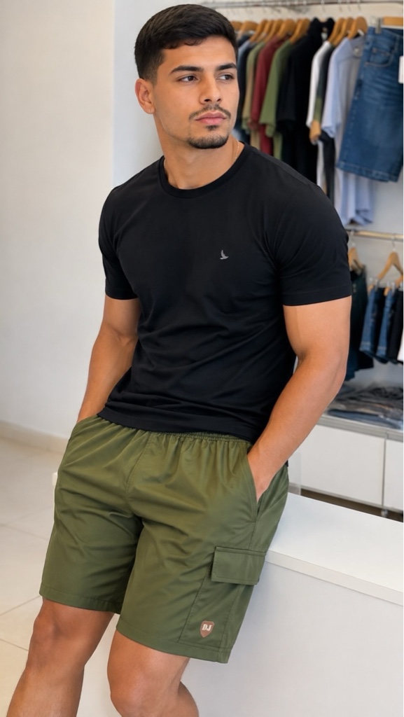 Short verde militar cargo