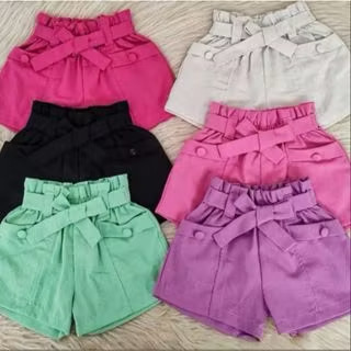 Short infantil cintura alta