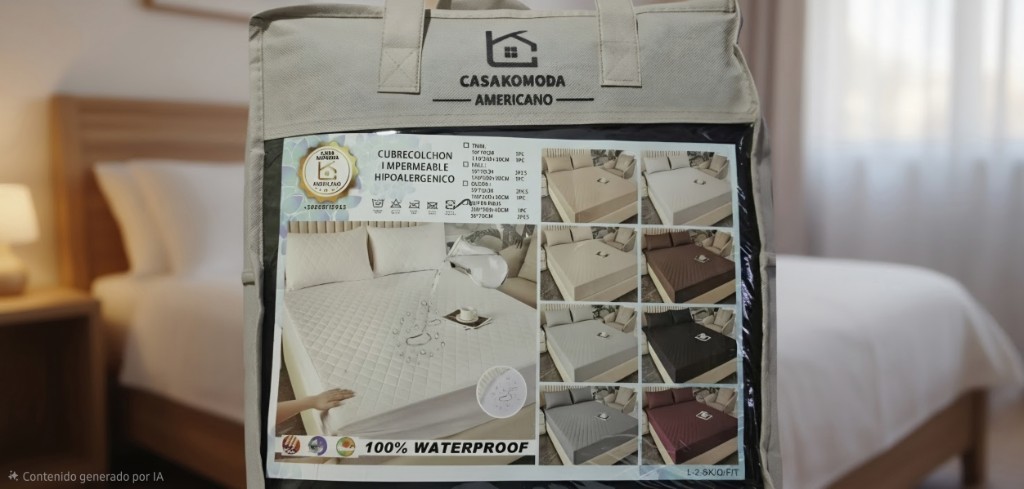 Cubre colchon impermeable, 3 piezas. Super king