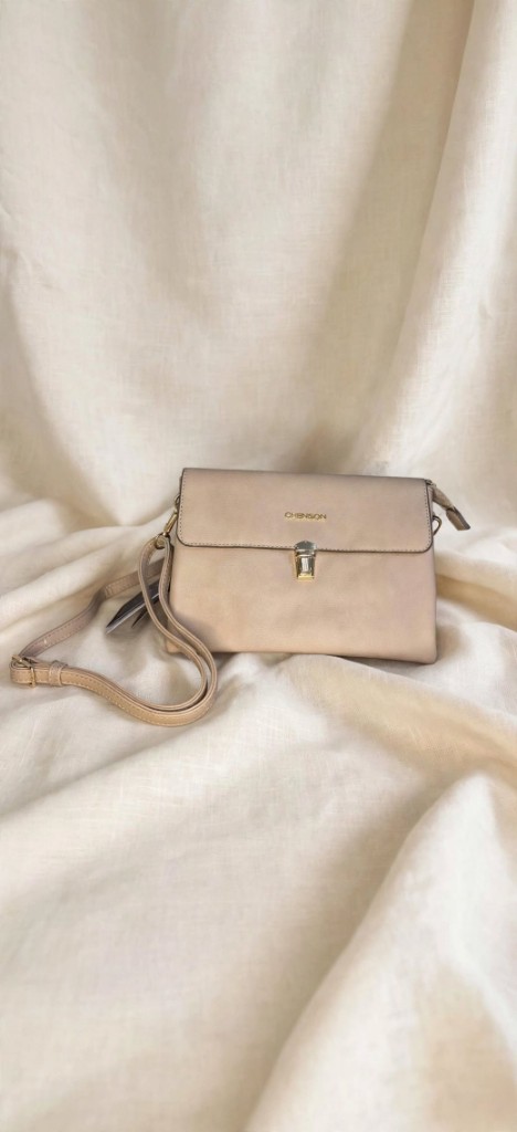 Bandolera Chenson, Beige y blanco hueso