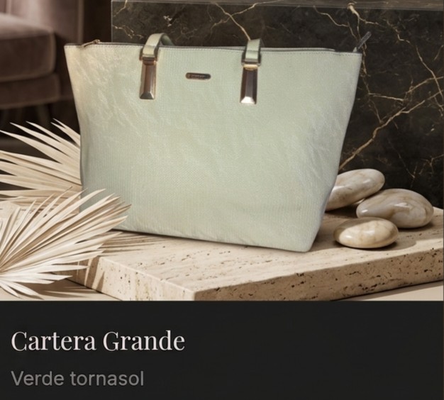 Cartera verde tornasol
