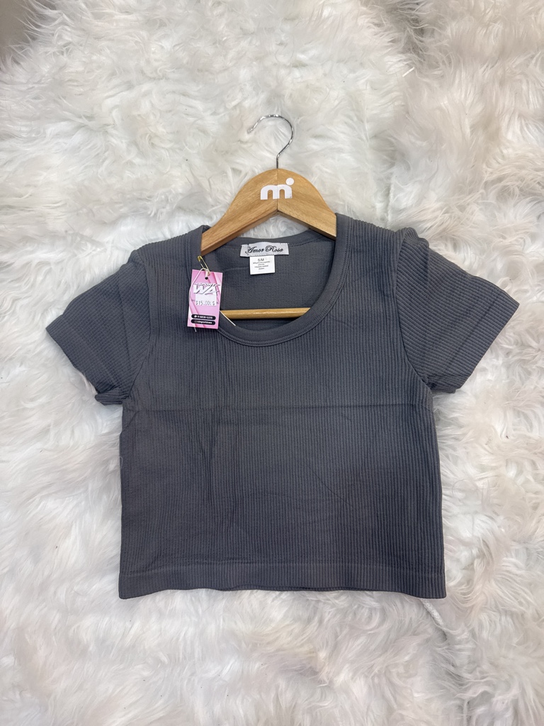 Remera top acanalada
