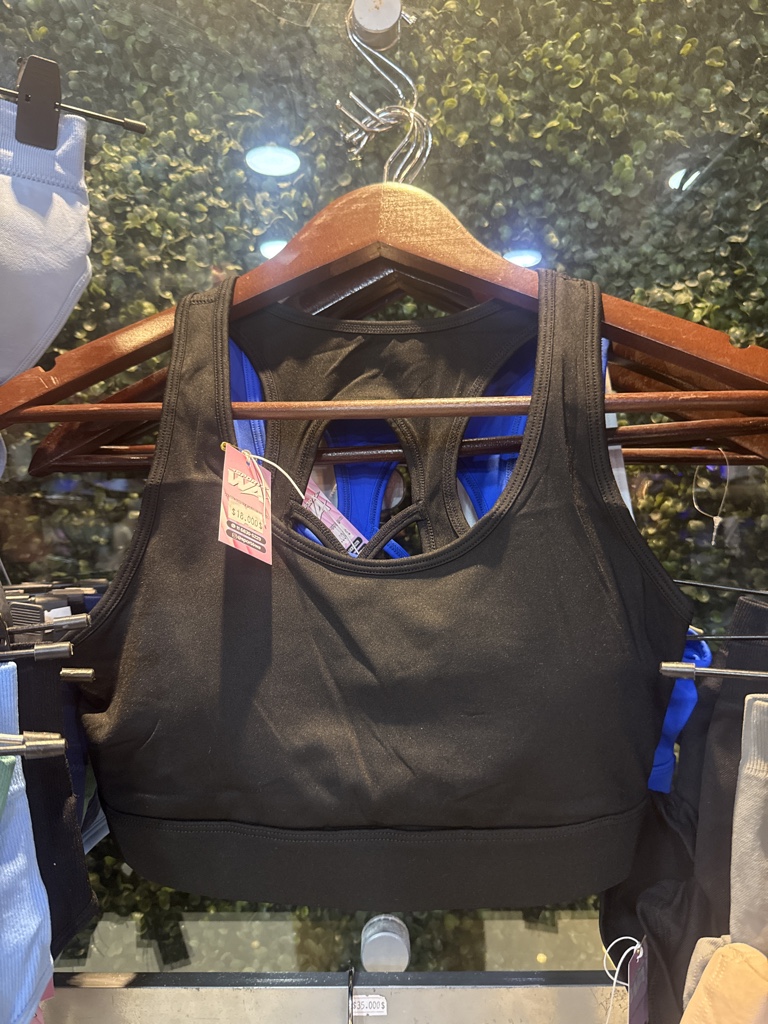 Top deportivo negro tira gruesa