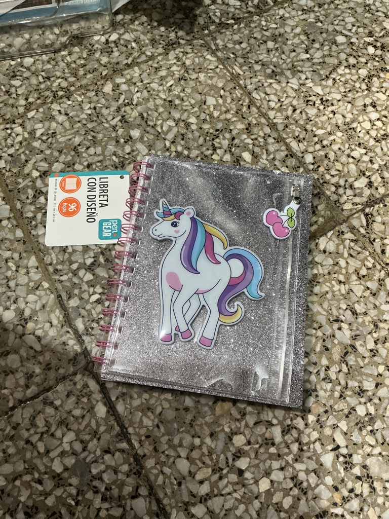 Pen Gear cuaderno con diseño unicornio plateada