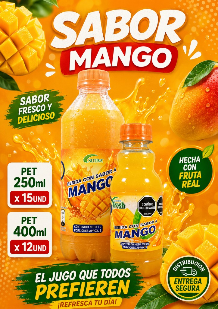 Nutiva zumo mango 400ml x 12
