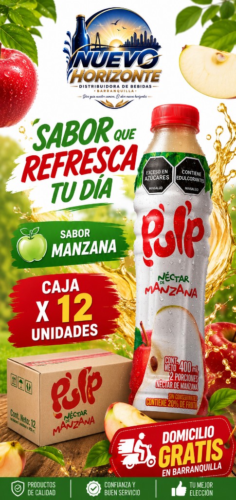 Pulp néctar pet  de manzana x12