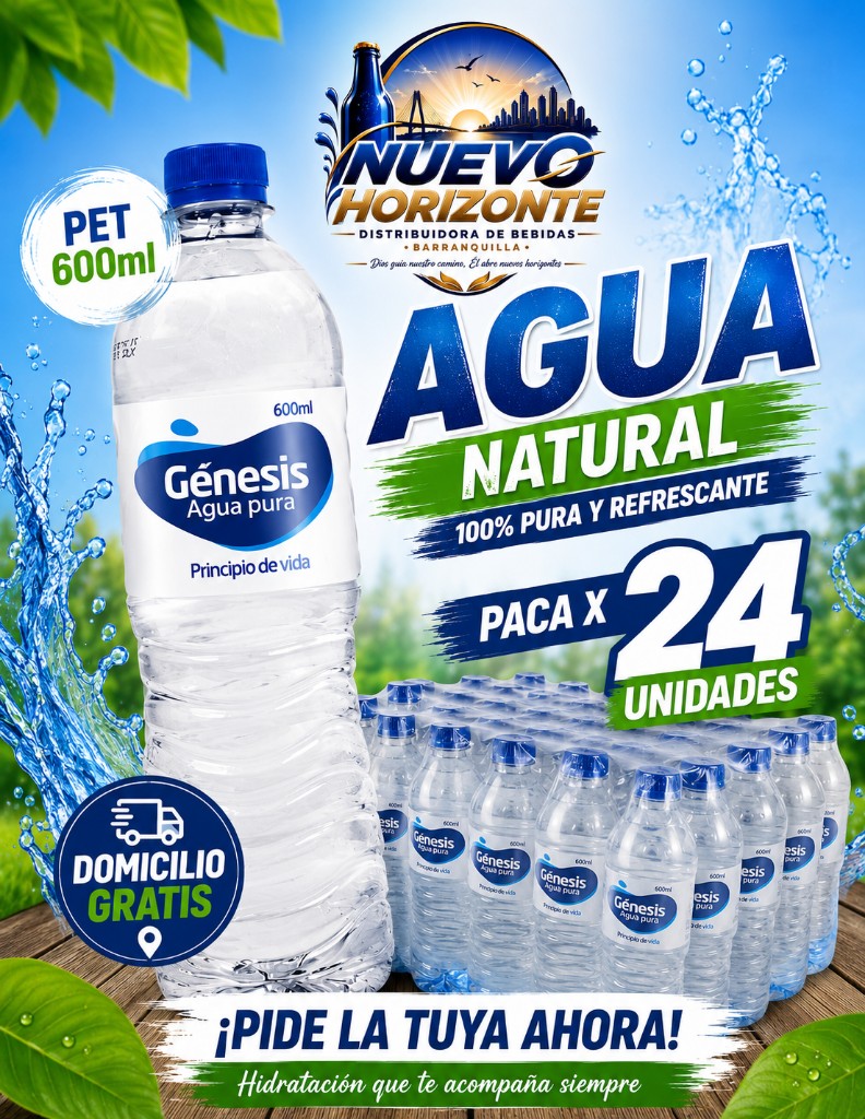 Agua GENESIS NATURAL 600ml X 24 UND