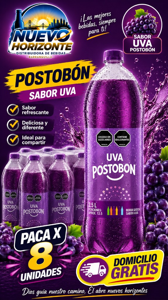 Postobon 2.5 uva x 8 und