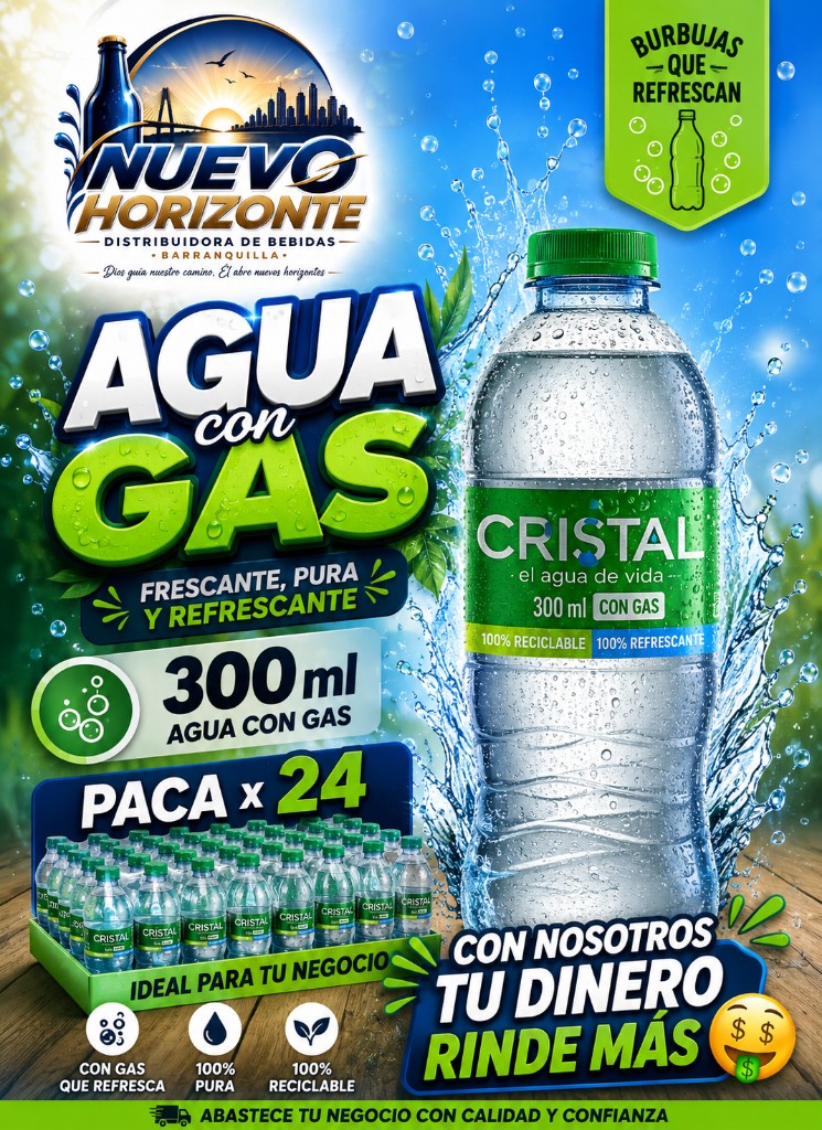 Cristal agua con gas 300ml x 24 und