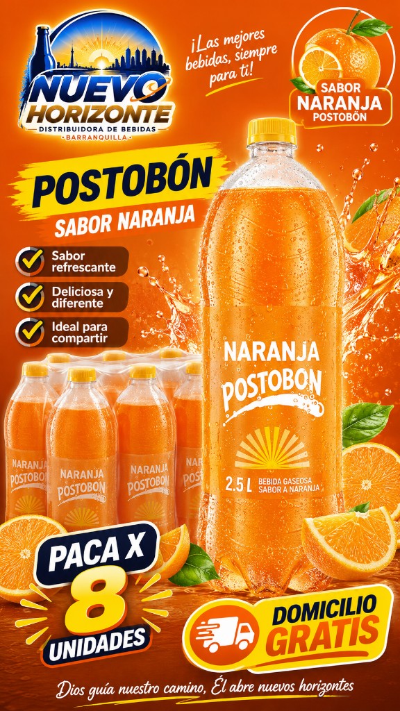 Gaseosa post 2.5 naranja x 8und