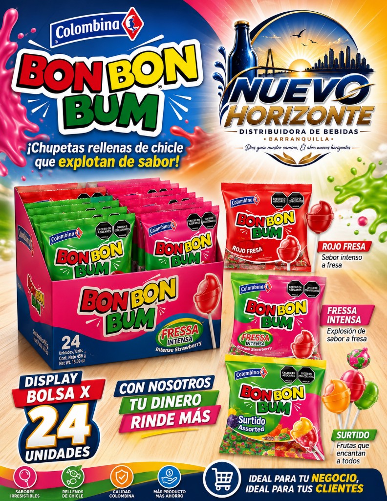 Bon Bon Bum fresa x 24