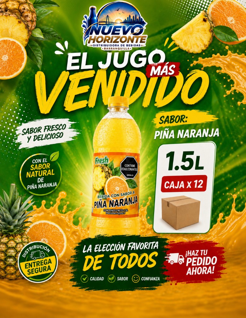 Zumo 1.5 piña naranja x 12