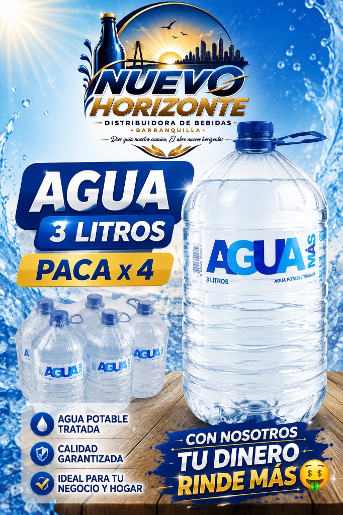 Agua Mas 4 Litros x 4 unidades