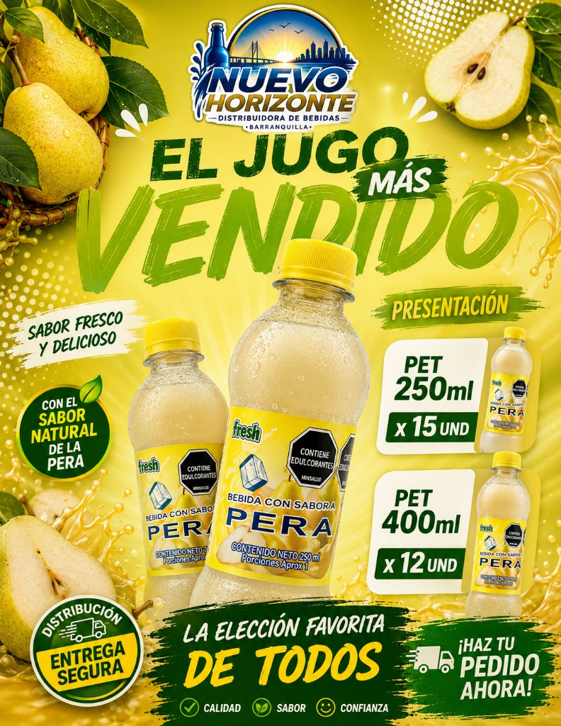 Nutiva zumo pera 400ml x12