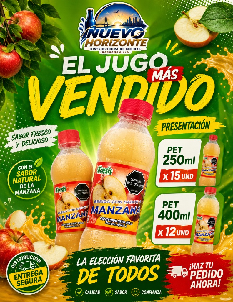 Nutiva zumo manzana 400ml x 12