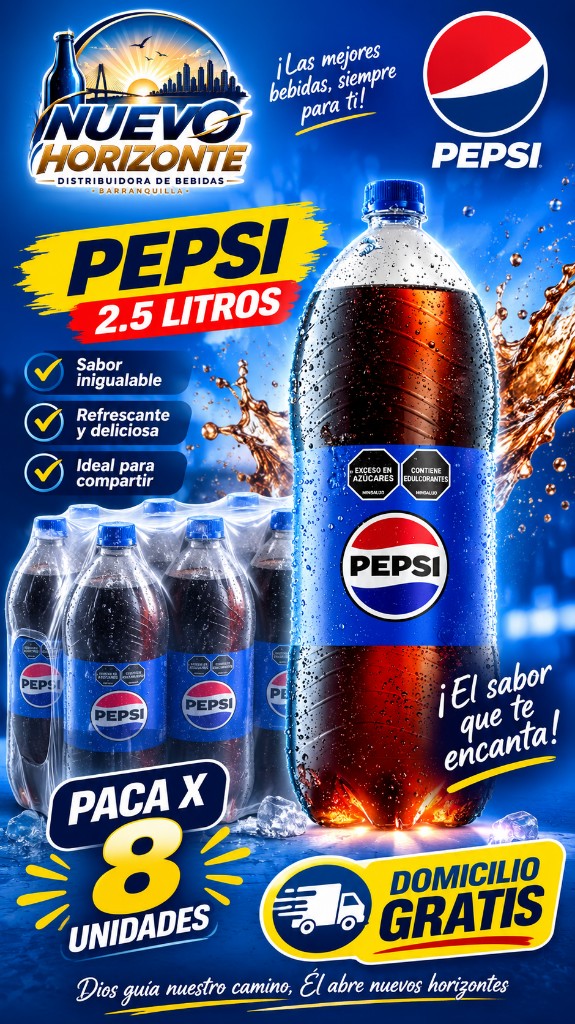 Gase Pepsi 2.5L x 8und