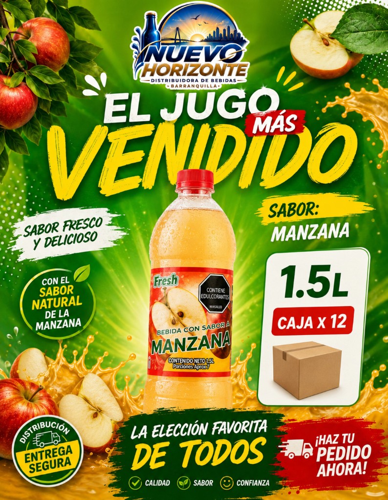 Zumo nutiva 1.5 manzana x12