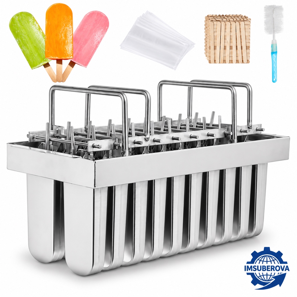 Moldes helados en acero Inoxidable de 20 pzas X 90 ML punta redondeado liso