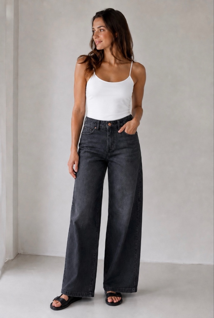 Jeans Wide Marissa Negro