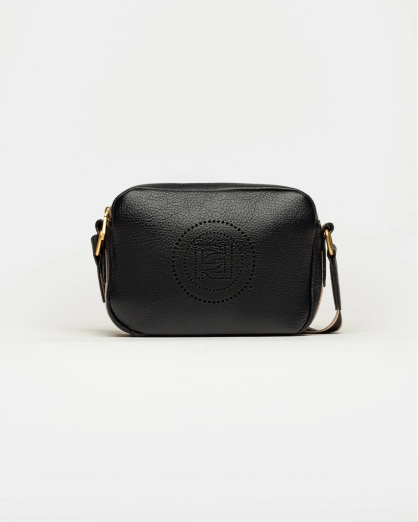 Bandolera Prüne Key Cuero Negro