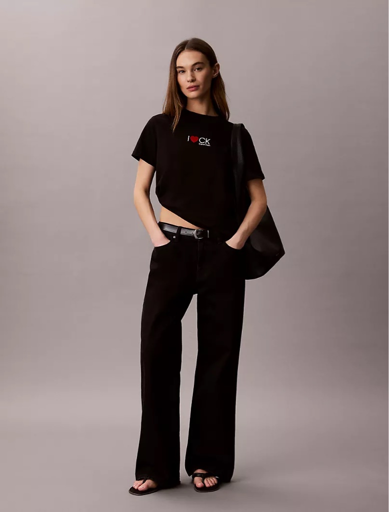 Remera Calvin Klein Negra S i love ck
