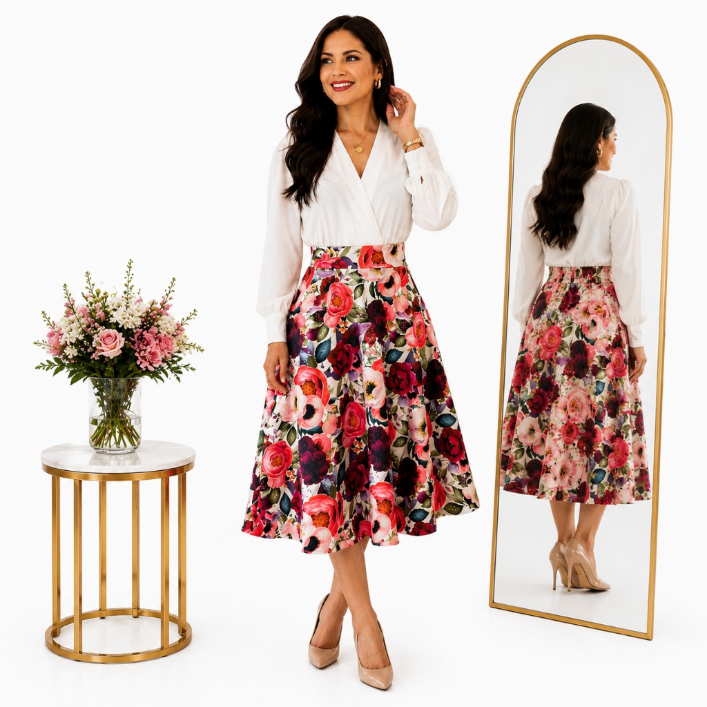 Falda Estampada Larga