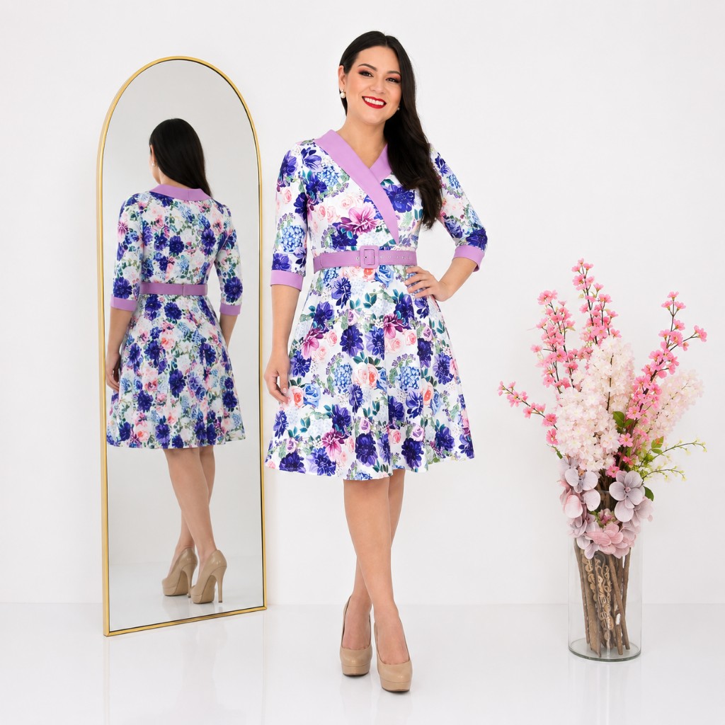 Vestido Floral Lila