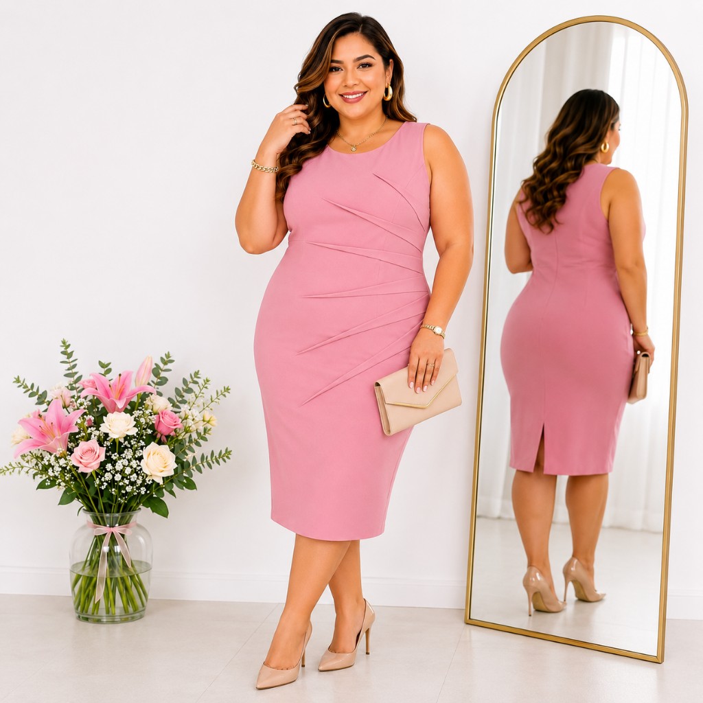 Vestido Palo Rosa Drapeado