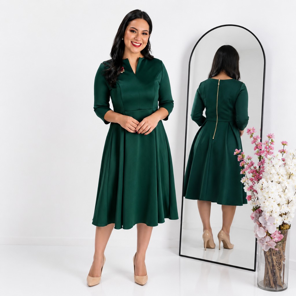 Vestido Verde Botella