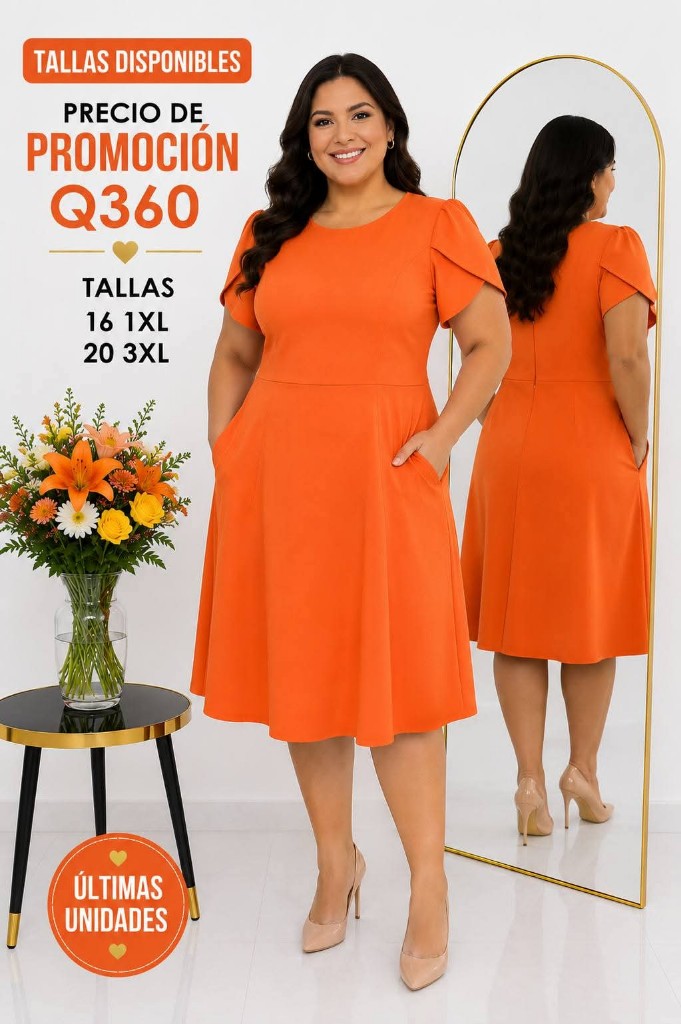 Vestido Naranja Linea A