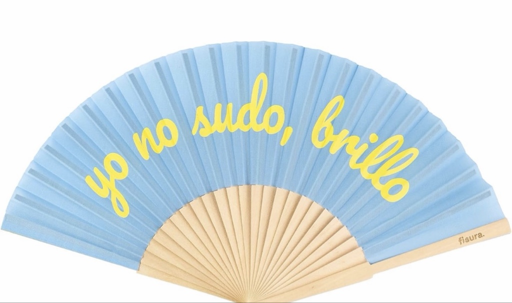 Abanico yo no sudo, brillo azul