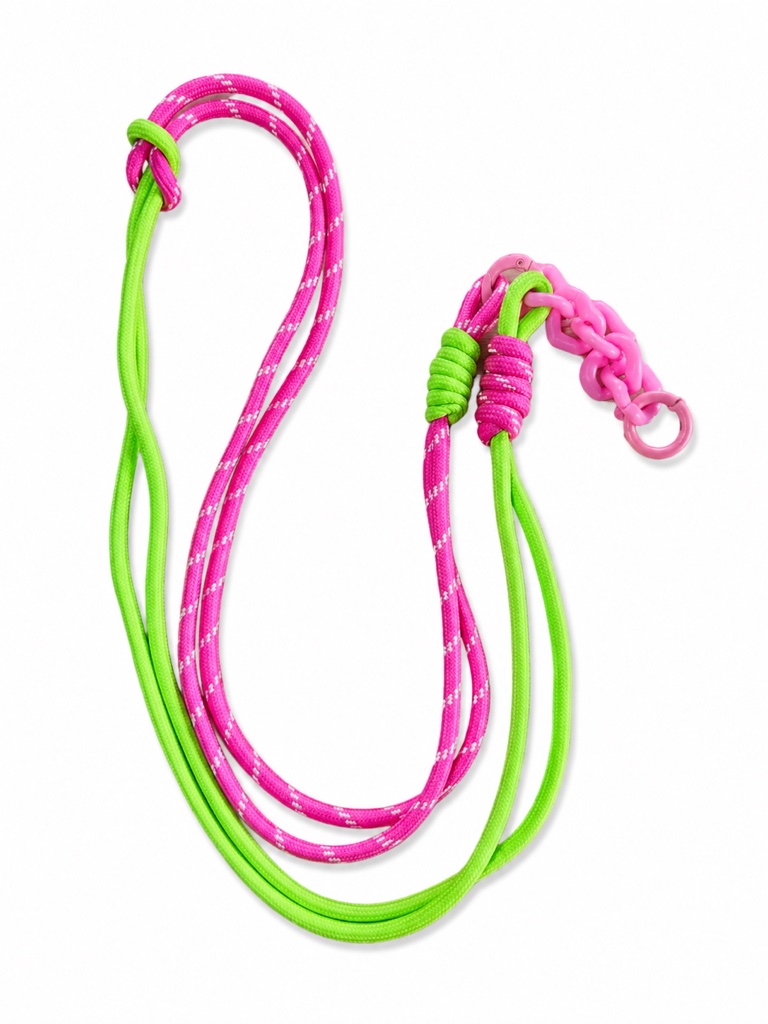 Cordón Abanico rosa verde trenzada