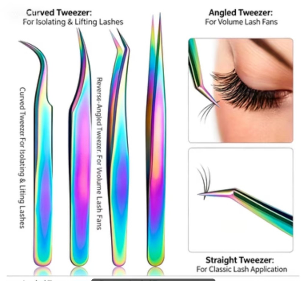 Pinza pestañas arcoiris×4