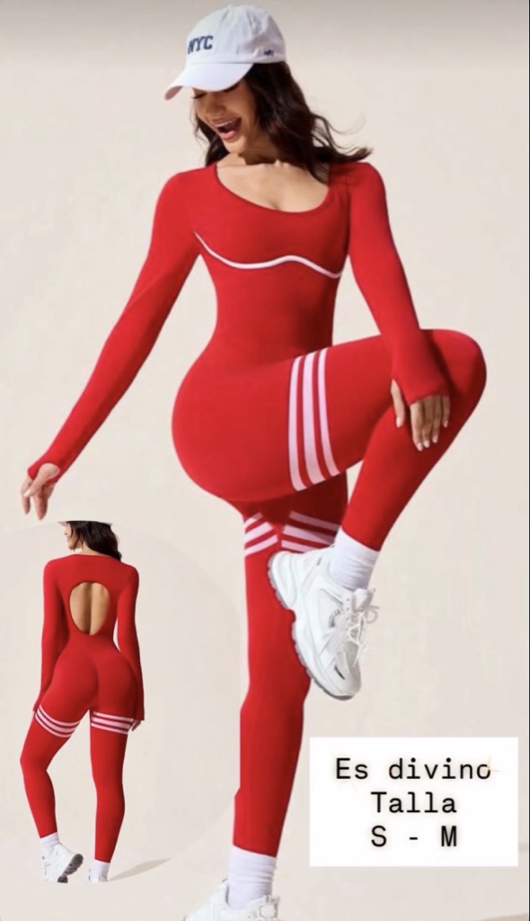 Enterizo manga larga rojo