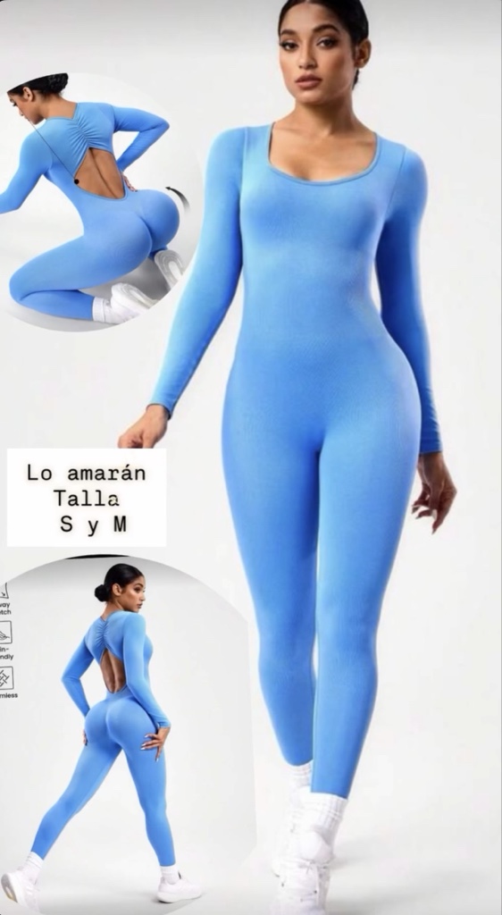 Enterizo manga larga azul cielo