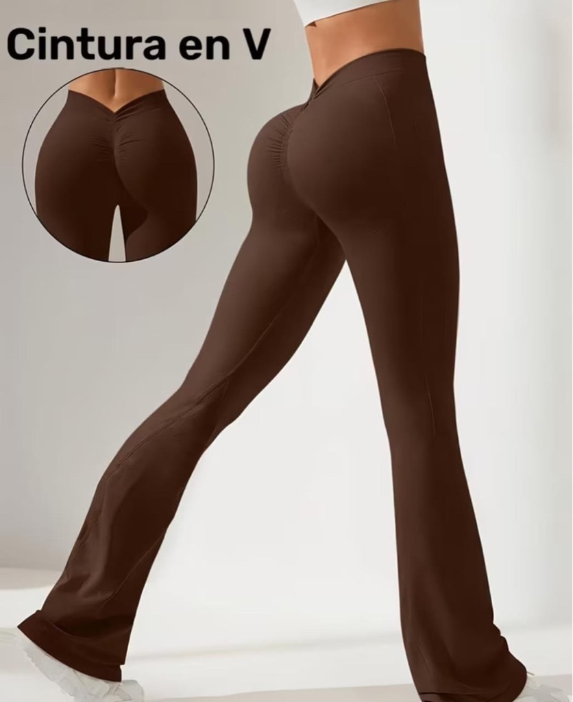 Leggins bota ancha cola en V