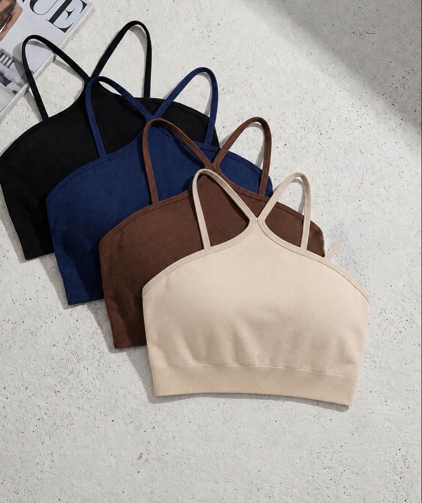Top crop V al cuello