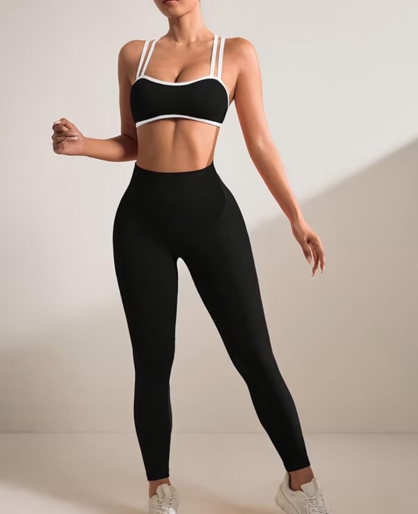 Sets talla M negro de tiro alto